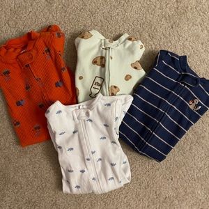 CARTERS BABY BOY 3 MONTH SLEEPER FOOTIE BUNDLE 2 WAY ZIPPER